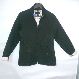 Lands End S Chocolate Quilted Zip Jacket